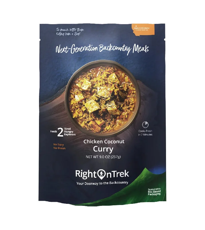 camping cooking pots for open flames -CHICKEN COCONUT CURRY - 2 SERVINGS