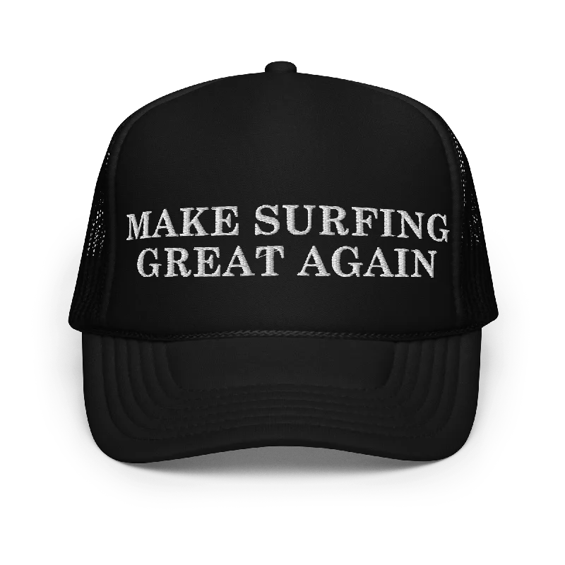 stylish wool trucker hat -Make Surfing Great Again