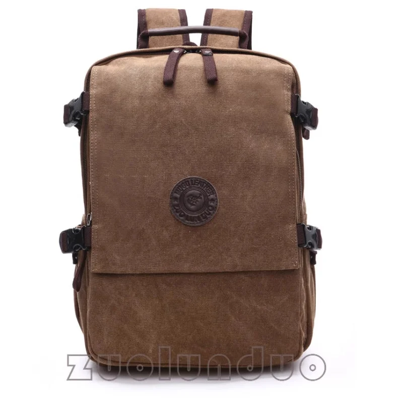 lightweight camping utensils -Men's fashionable outdoor leisure retro canvas men's backpack travel backpack college computer backpack business backpack