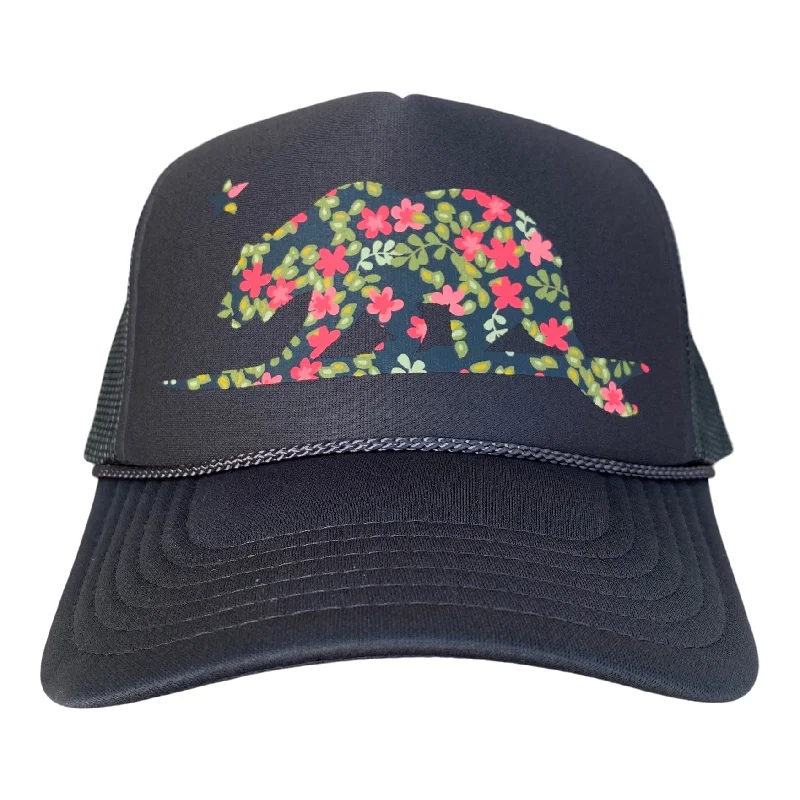 custom wool fedora for men -Floral Surfbear® Trucker Hat