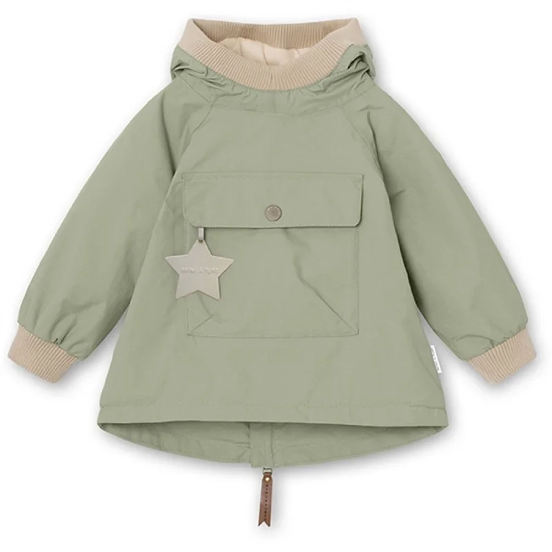 trekking jacket for extreme weather -MINI A TURE Baby Vito Spring Anorak w/Fleece Lining Desert Sage