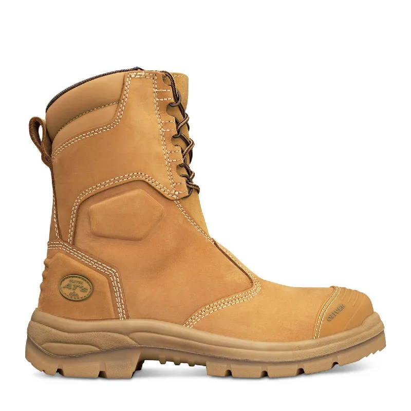 survival knife for outdoor activities -Oliver 55 Series Wheat Hi Leg Zip Sided Boot 55-385