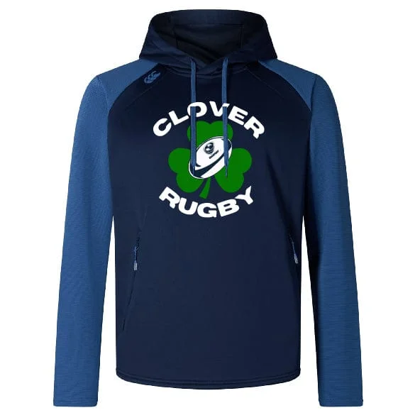 trekking jacket with waterproof zipper -Clover Blue Eagles Rugby Elite Training Hoody by Canterbury