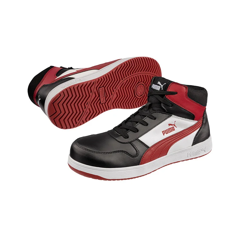 trekking hats for sun protection -Puma Forecourt Retro Safety Boot (Black/Red/White) 630057