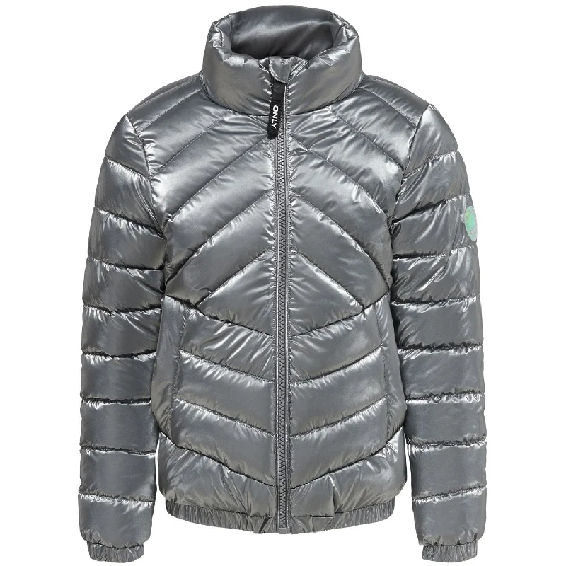 multi-purpose camping shovel -kids ONLY Silver Talia Shine Quilted Jacket