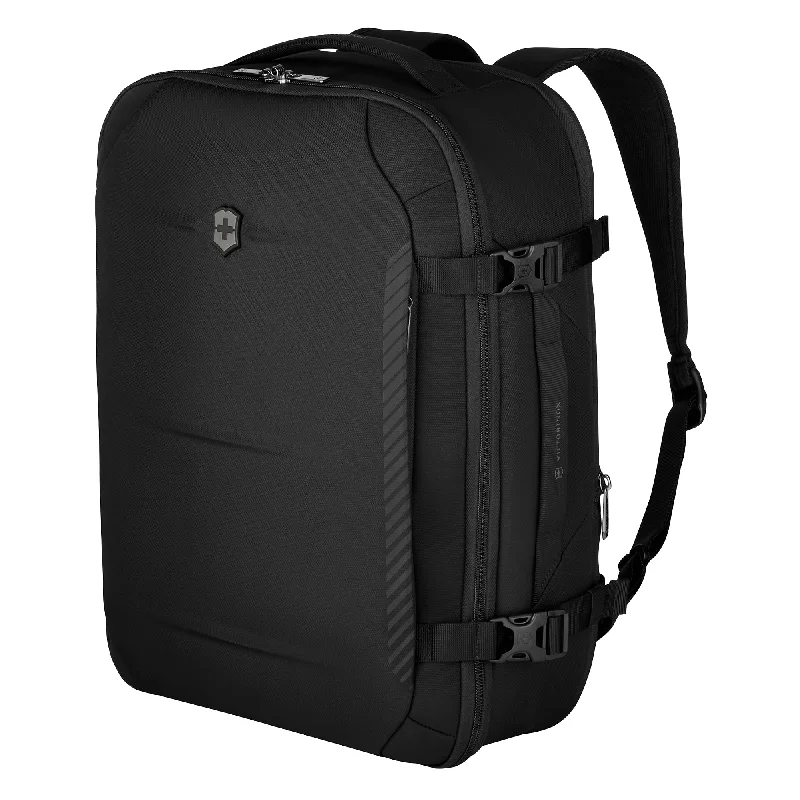 camping shower bag -Victorinox, Crosslight Boarding Bag, 37 litres, Black, With 15.6 Inch Laptop Pocket, Backpack