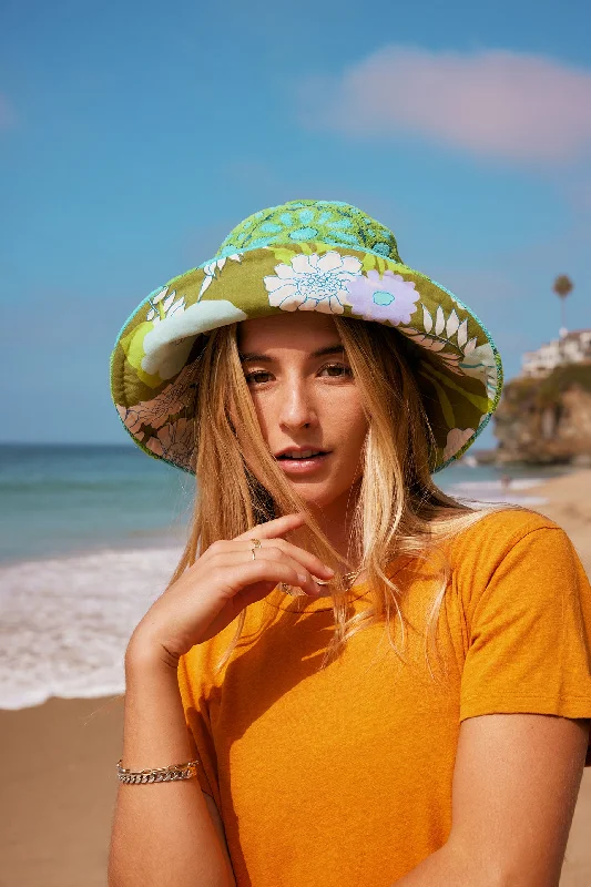 women’s trendy wool bucket hat -Head in the Sun Hat - Green