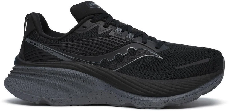 hiking pack with hydration system -Saucony Hurricane 24 Mens Running Shoes - Black