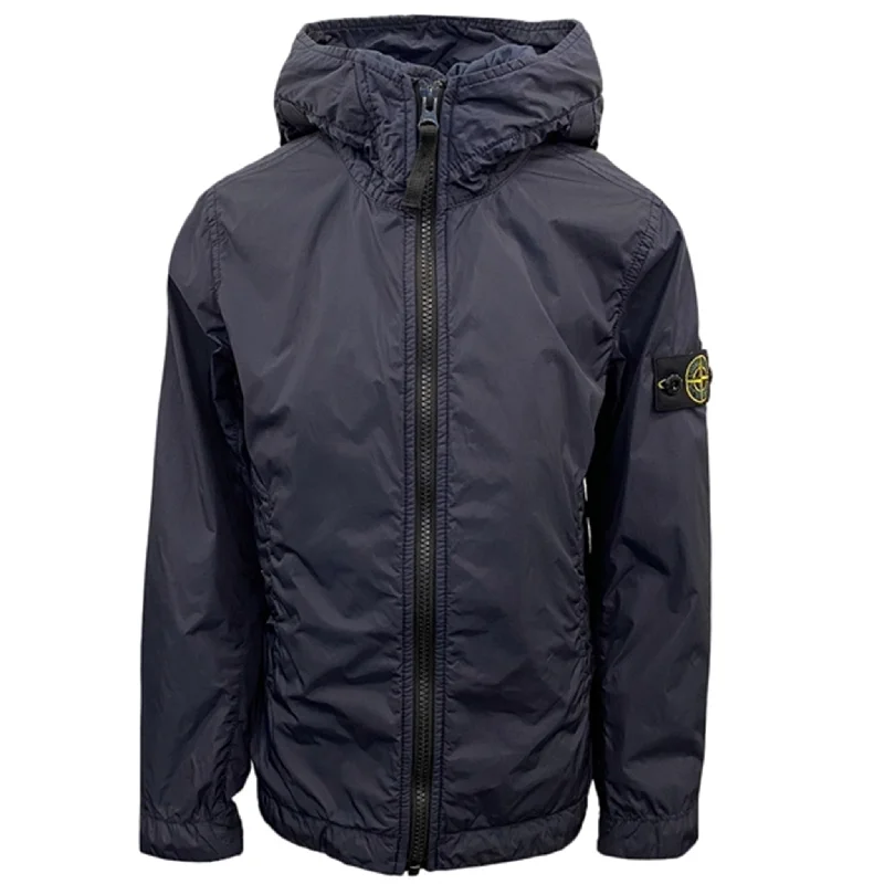 camping chair with adjustable recline -Stone Island Junior Jacket Navy