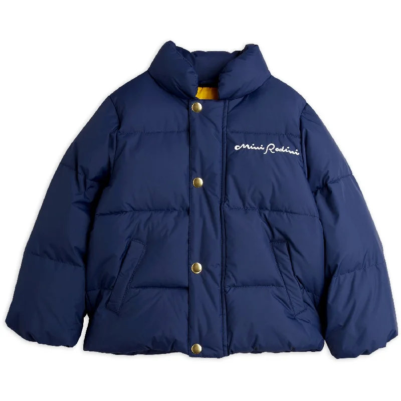 ultralight waterproof camping jacket -Mini Rodini Blue Mini Rodini Society City Puffer Jacket