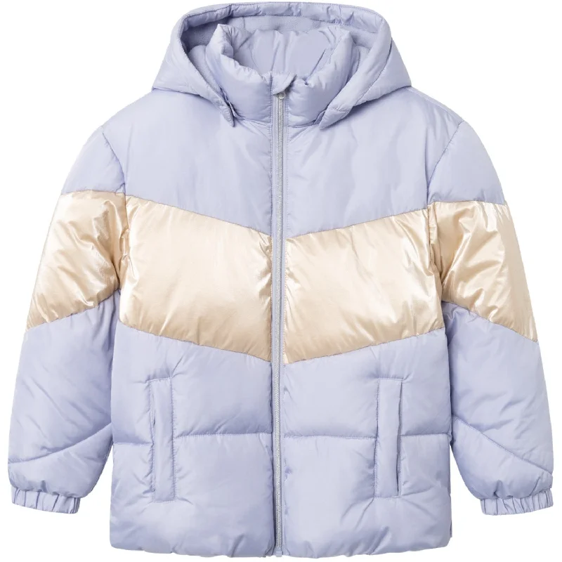 camping gear for extreme weather -Name It Icelandic Blue Mille Puffer Jacket