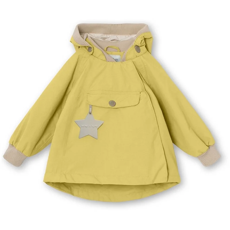 insulated water bottles for hiking -MINI A TURE Wai Spring Jacket w/Fleece Lining Dusky Citron