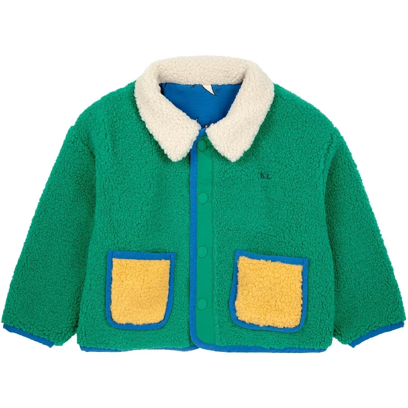 insulated hiking jacket -Bobo Choses Blue Beneath The Moon All Over Reversible Jacket