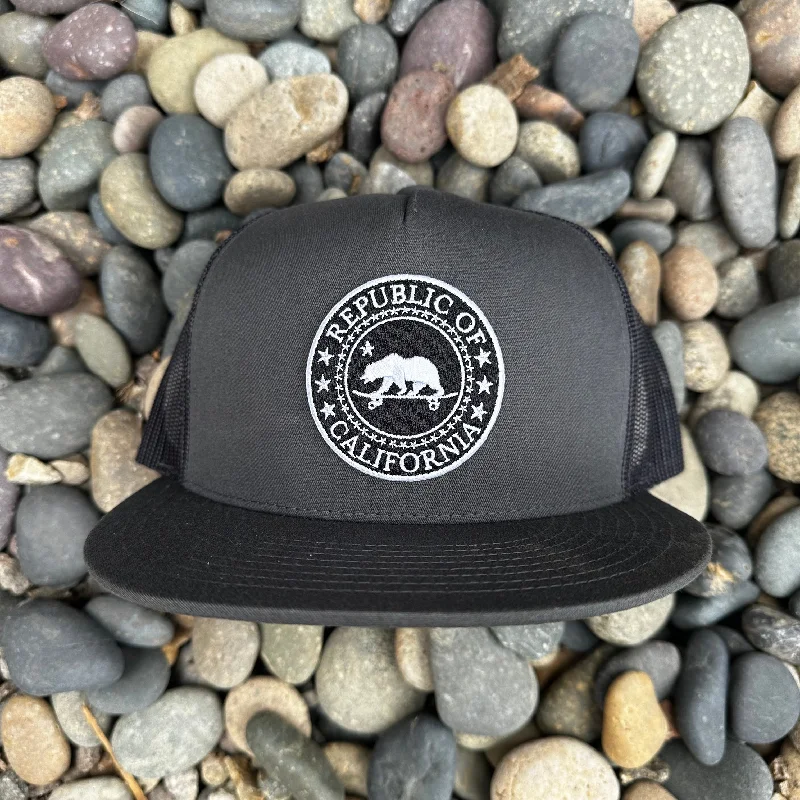 stylish wool fedora with ribbon -Republic of California Skateboarding Bear®