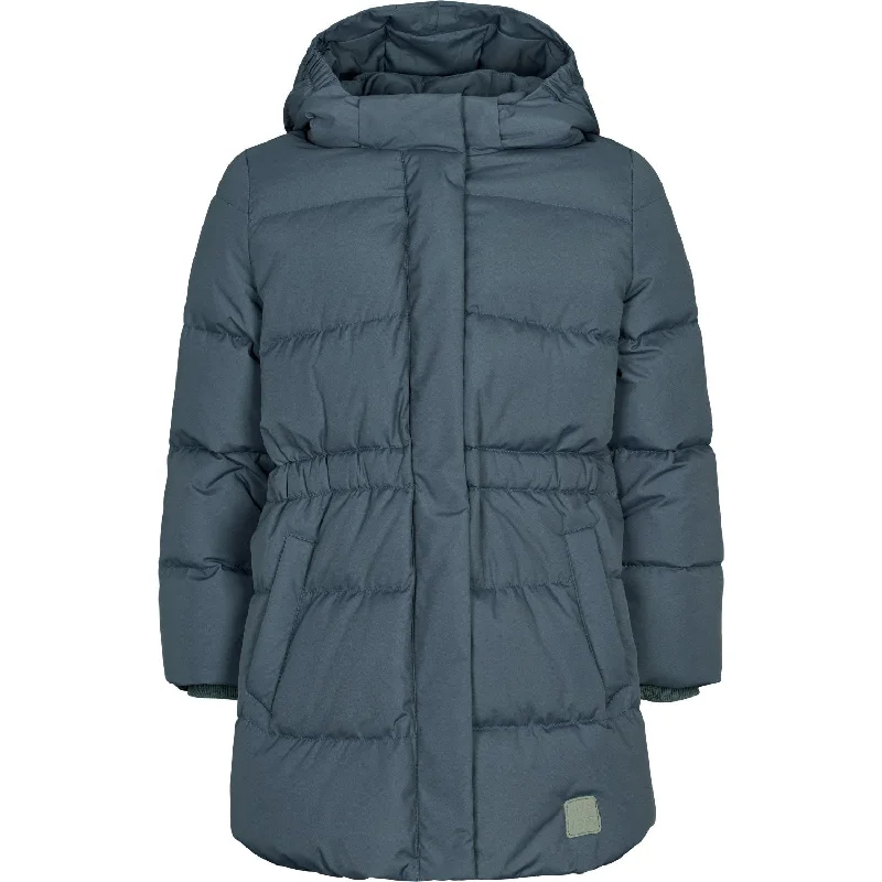 hiking poncho for rain protection -MarMar Technical Puffer Shaded Blue Olvin Coat