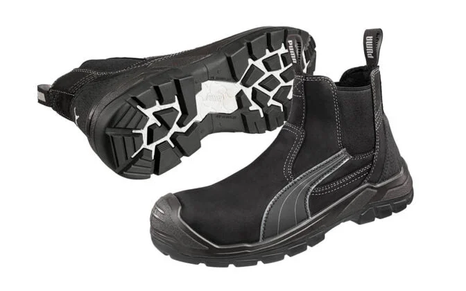 camping coffee maker for outdoor use -Puma Tanami Elastic Sided Lightweight Safety Boot (Black) 630347