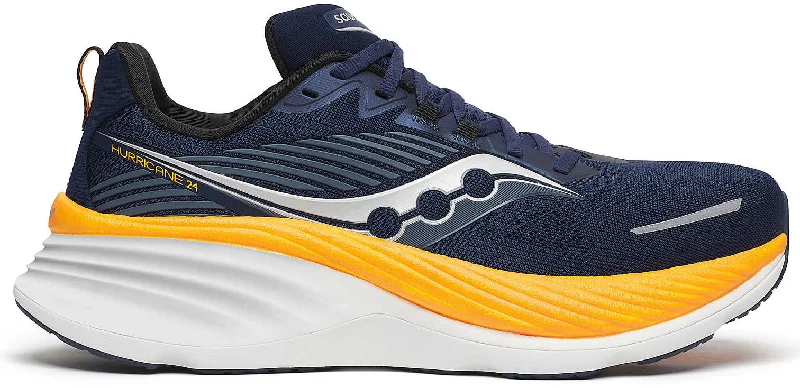 water-resistant outdoor chair for camping -Saucony Hurricane 24 Mens Running Shoes - Navy