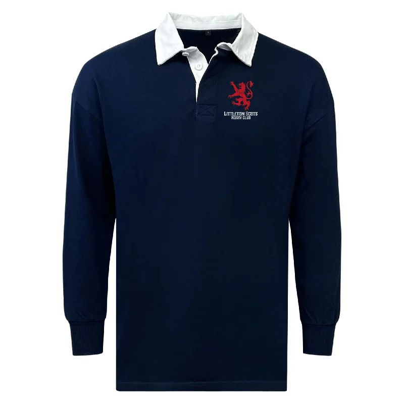 trekking pants with zipper pockets -Littleton Scots Rugby Classic Long Sleeve Solid Rugby Jersey