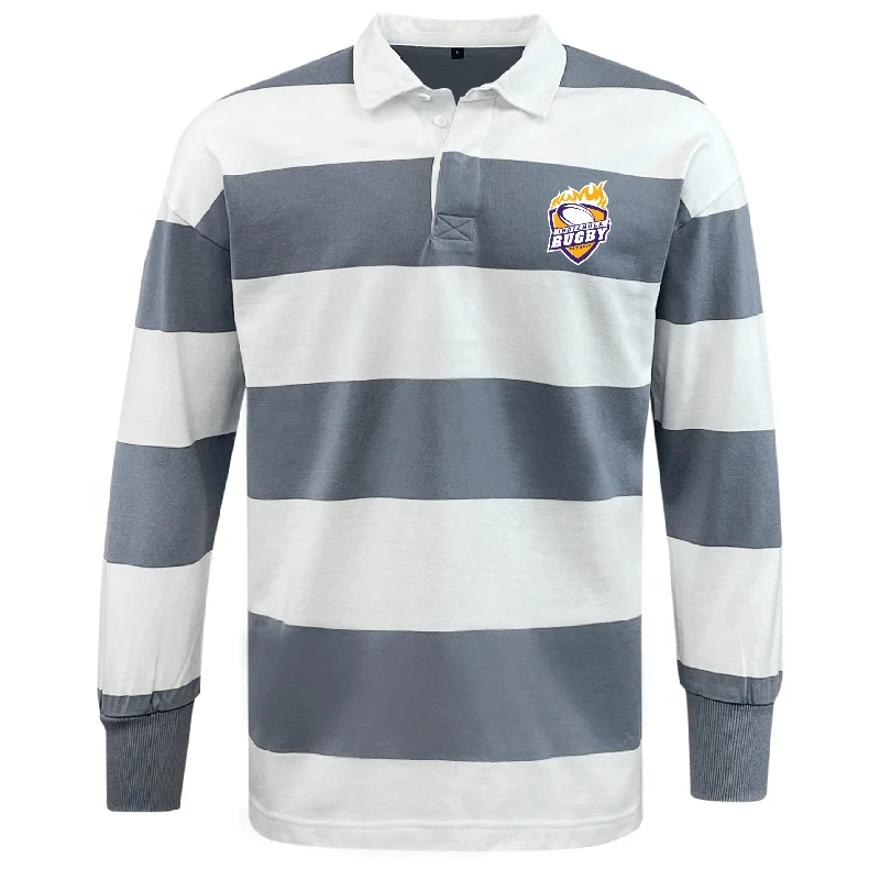 hiking hydration system -Indianola Rugby Classic Long Sleeve Hooped Rugby Jersey