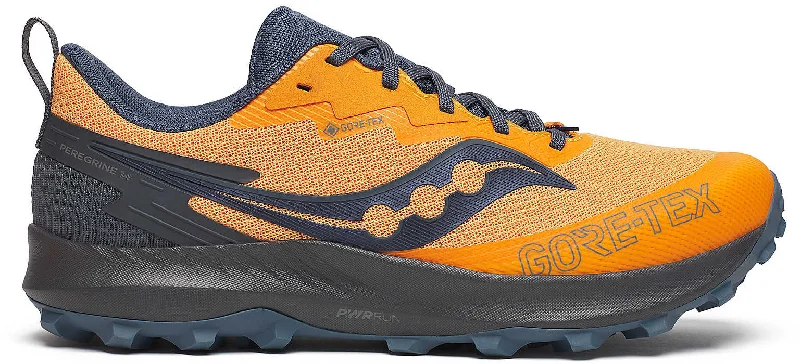 ultralight camping stove for trekking -Saucony Peregrine 14 GORE-TEX Mens Trail Running Shoes - Orange