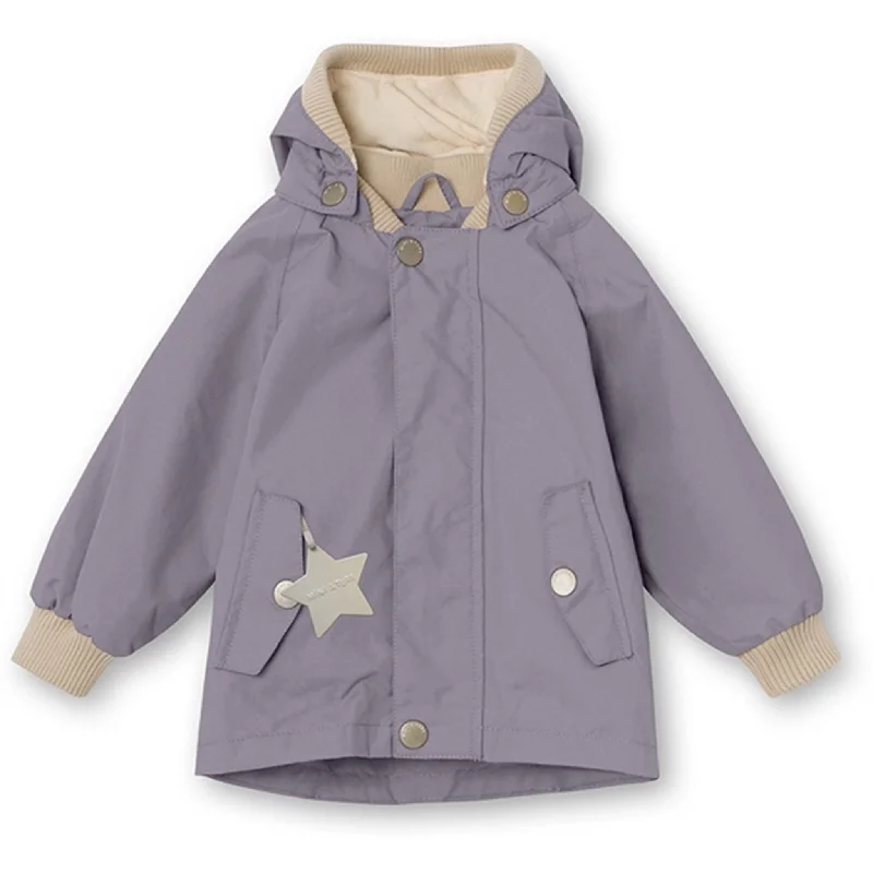 waterproof hiking jacket with hood -MINI A TURE Wally Spring Jacket w/Fleece Lining Minimal Lilac