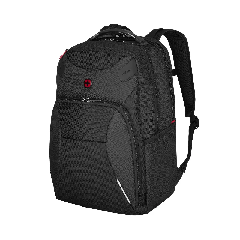 trekking pants with zipper pockets -Wenger Cosmic 17" Laptop Backpack, Black, 30 Litres, Swiss Designed