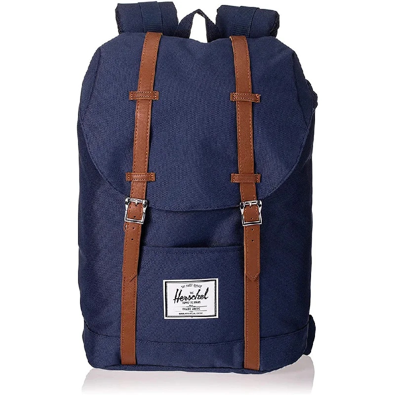 trekking poles with adjustable height -Herschel Unisex Navy Polyester Classic 19.5L Backpack - 10066-00007-OS