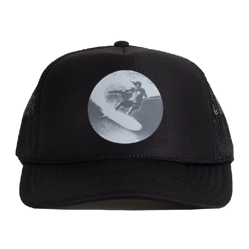 trendy sun hat with wide brim -Morning Of The Earth Cutback Trucker Hat