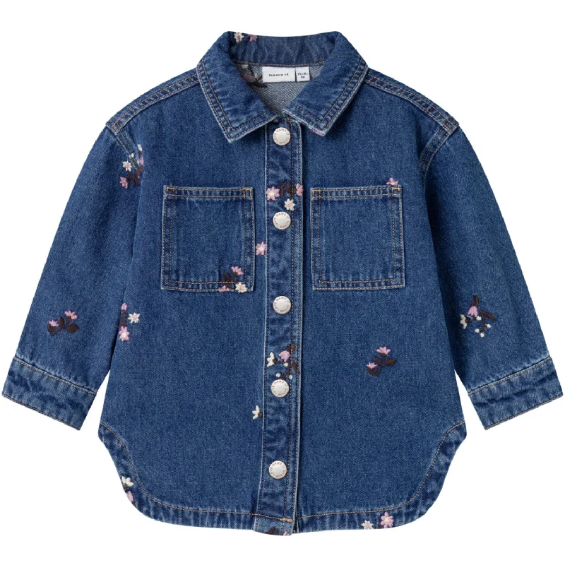 camping cooking gear -Name It Dark Blue Denim Kat Embellished Denim Jacket