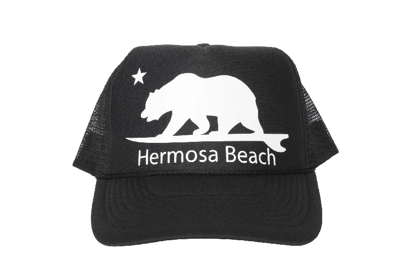 men’s wool winter beanie with pattern -Hermosa Beach Surfbear®