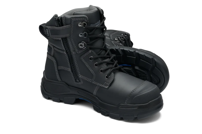 lightweight hiking boots -Blundstone Unisex Rotoflex Zip Safety Boot Black 9061