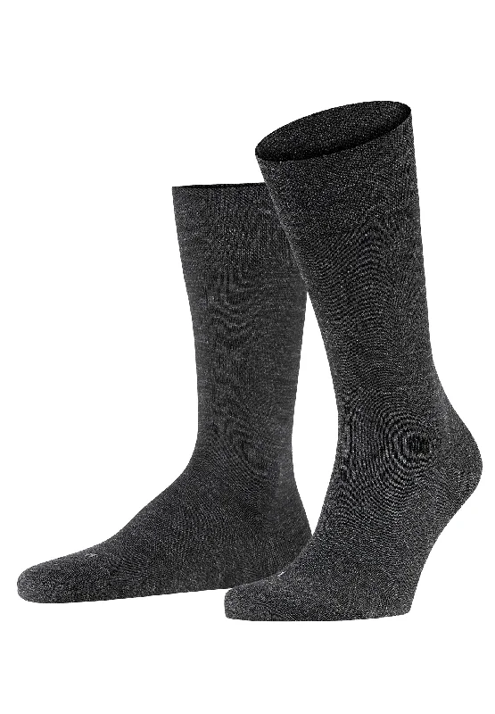 cozy socks for winter nights -Sensitive Berlin Sensitive Berlin Wool And Cotton Sock | Anthracite Melange 14416-3080