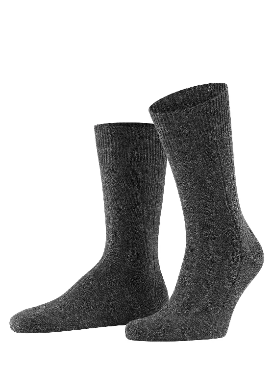 thick wool socks for cold weather -Lhasa Rib Sock Lhasa Rib Sock | Anthracite Melange 14423-3080