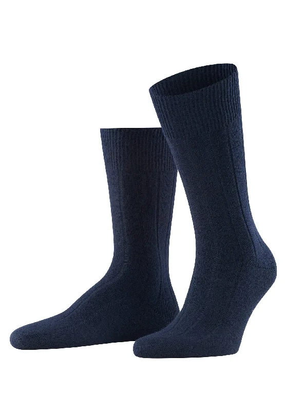 luxury wool socks for men -Lhasa Rib Sock Lhasa Rib Sock | Dark Navy 14423-6370