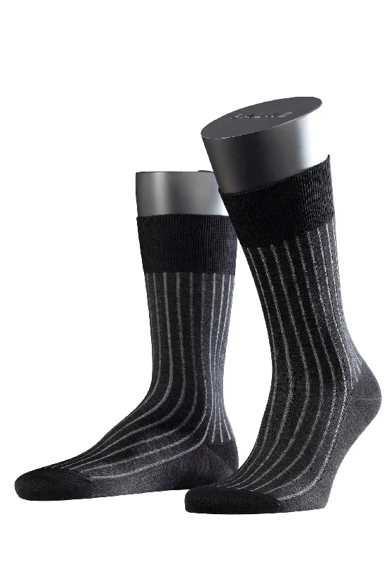 patterned socks for women -Shadow So Socks | Black Grey 14648-3030