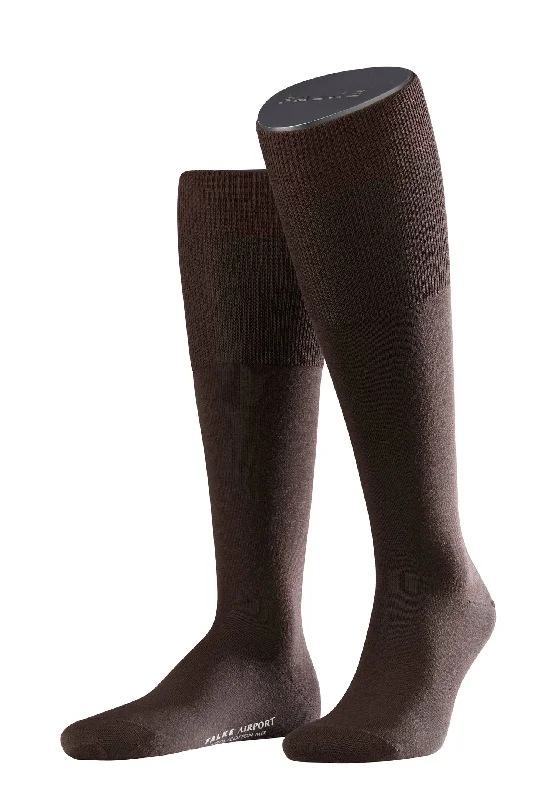 colorful socks for kids -Airport Men's Airport Knee-High Sock | Brown 15435-5930