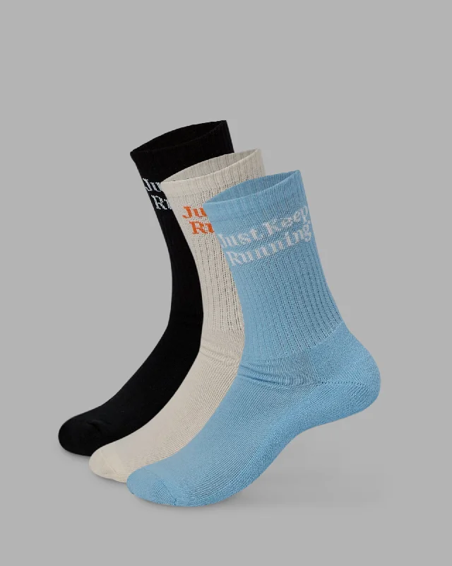 thermal socks for winter -Just Keep Running 3 Pack Crew Socks - Multi-Glacial