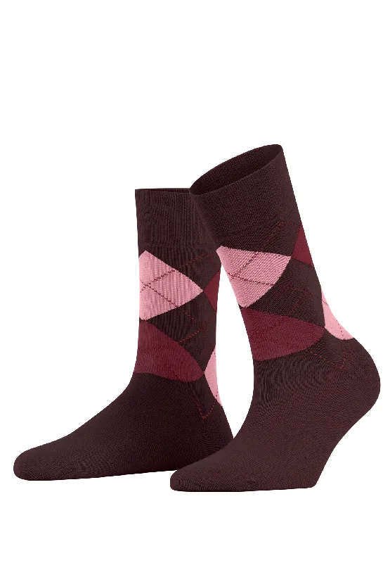 yoga socks for grip -Sensitive Argyle So Socks | Bordeaux 46039-8100