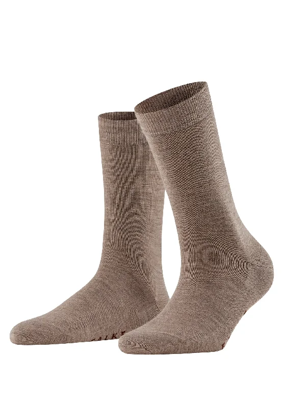 patterned socks for women -Softmerino Women's Softmerino Wool Sock | Pebble 47488-5810