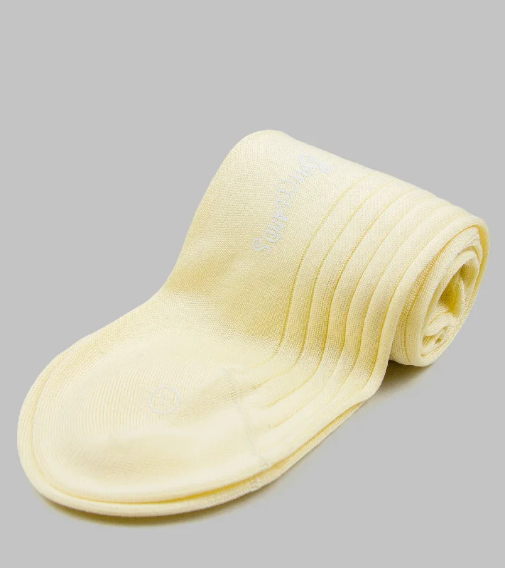 luxury wool socks for men -Bryceland's Cotton Socks Yellow