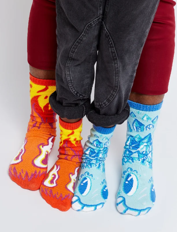 cotton blend socks for hiking -BURNIE & ICEY MATCHY MISMATCHY SET