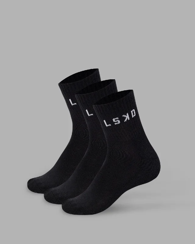 ankle socks for fitness -Daily 3 Pack Quarter Socks - Black-White