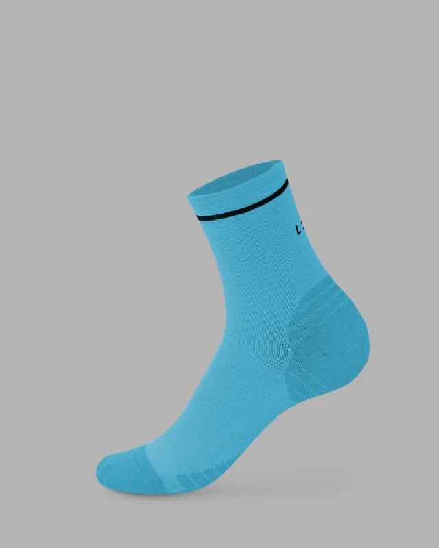 anti-slip socks for seniors -Fast Performance Quarter Socks - Neon Blue-Black