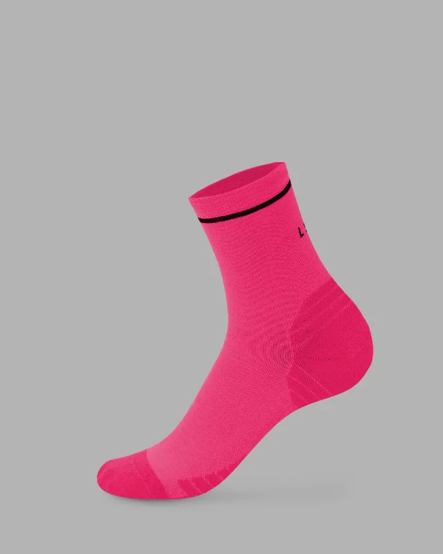 colorful socks for kids -Fast Performance Quarter Socks - Neon Pink-Black