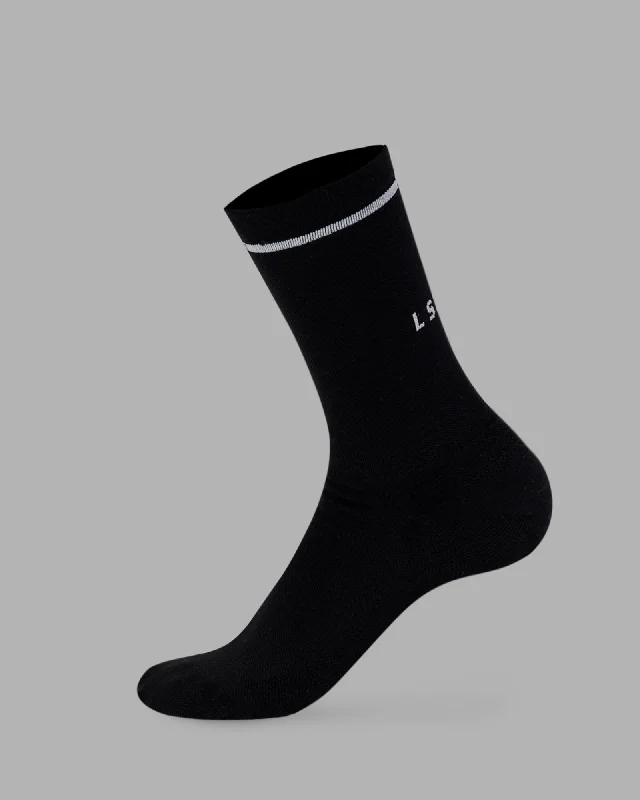 thick socks for cold weather -Fast Performance Crew Socks - Black