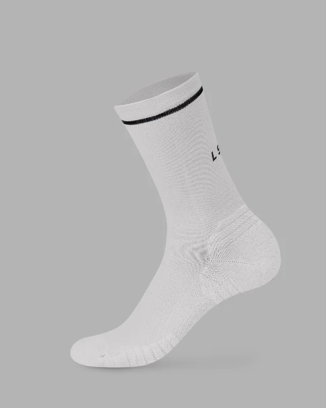 luxury socks for men -Fast Performance Crew Socks - White