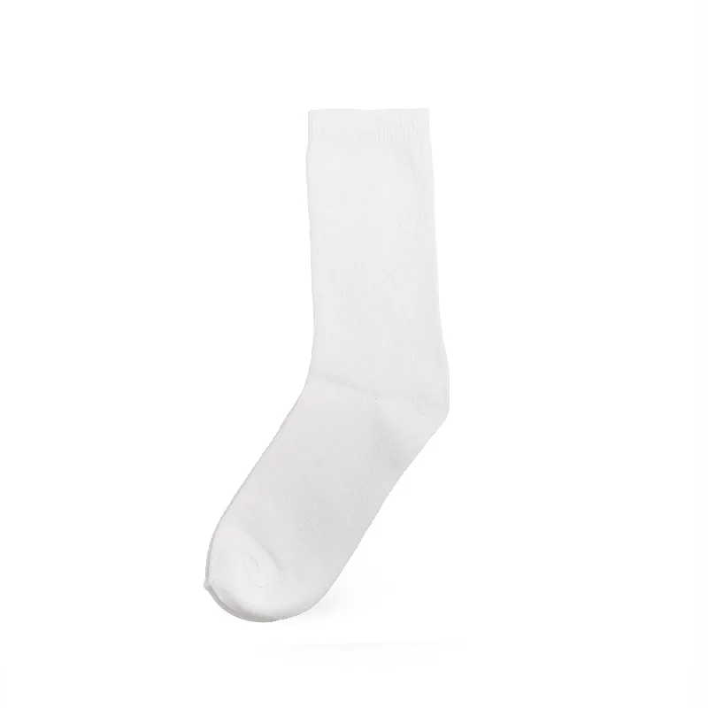 crew length socks for men -Kids White Long Socks S01706