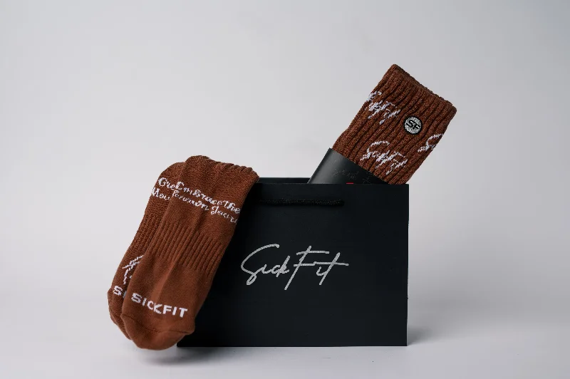 thermal socks for winter -SickFit Pride Slouch Socks- Brown