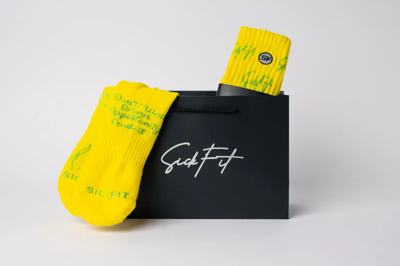 ankle socks for fitness -SickFit Pride Slouch Socks- Yellow