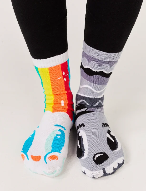 novelty socks for gifts -ADULT RAINBOWFACE & MR. GRAY SOCKS